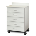 Clinton Mobile Cabinet w/ 5 Drawers, Gray Top, Gray Cabinet 8950-0GR-1GR